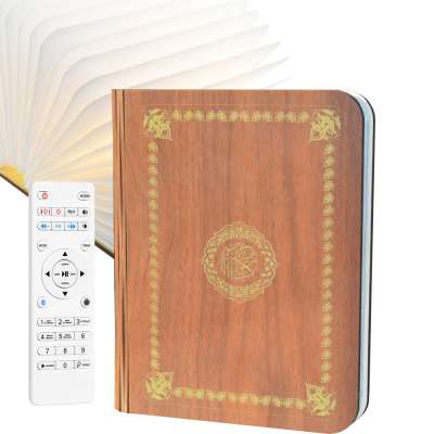 Download the surah yasin blue tooth led quran book shaped light speaker with urdu translation