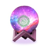 Islamic gift  Wireless Smart colorful remote control touch led lamp quran speaker USB Charging Moon lamp quran speaker